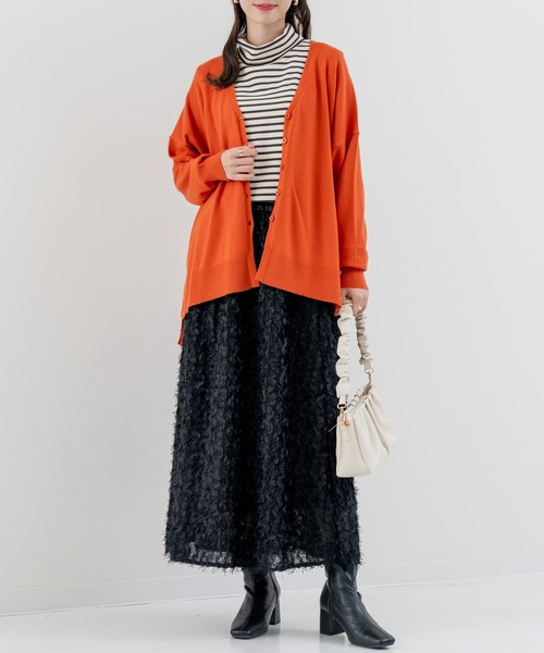 refinedworks（リファインドワークス）の「【refinedworks】こなれ見えする リラックス カーディガン！（カーディガン/ボレロ・レディース・ブラック/オレンジ/グリーン・FREE）」の15枚目の写真