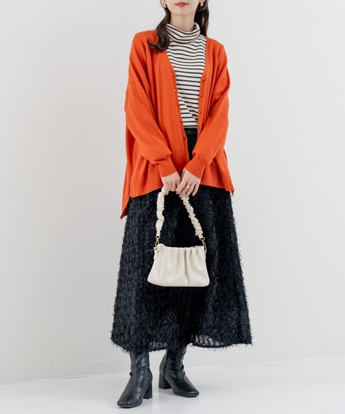 refinedworks（リファインドワークス）の「【refinedworks】こなれ見えする リラックス カーディガン！（カーディガン/ボレロ・レディース・ブラック/オレンジ/グリーン・FREE）」の16枚目の写真