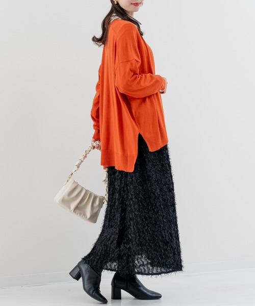 refinedworks（リファインドワークス）の「【refinedworks】こなれ見えする リラックス カーディガン！（カーディガン/ボレロ・レディース・ブラック/オレンジ/グリーン・FREE）」の18枚目の写真