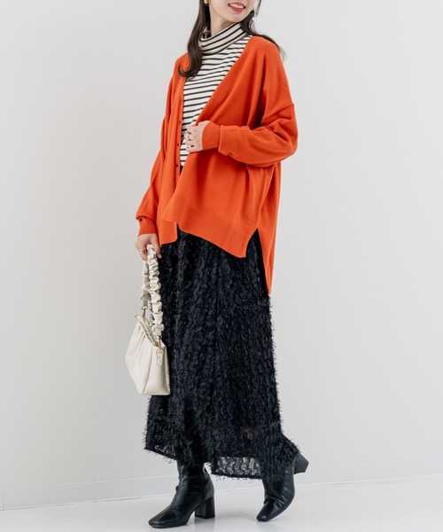 refinedworks（リファインドワークス）の「【refinedworks】こなれ見えする リラックス カーディガン！（カーディガン/ボレロ・レディース・ブラック/オレンジ/グリーン・FREE）」の20枚目の写真