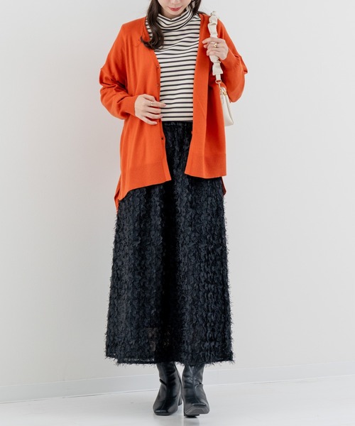 refinedworks（リファインドワークス）の「【refinedworks】こなれ見えする リラックス カーディガン！（カーディガン/ボレロ・レディース・ブラック/オレンジ/グリーン・FREE）」の21枚目の写真