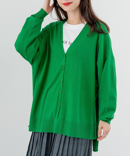 refinedworks（リファインドワークス）の「【refinedworks】こなれ見えする リラックス カーディガン！（カーディガン/ボレロ・レディース・ブラック/オレンジ/グリーン・FREE）」の7枚目の写真