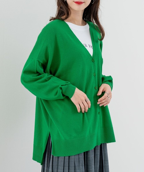 refinedworks（リファインドワークス）の「【refinedworks】こなれ見えする リラックス カーディガン！（カーディガン/ボレロ・レディース・ブラック/オレンジ/グリーン・FREE）」の8枚目の写真