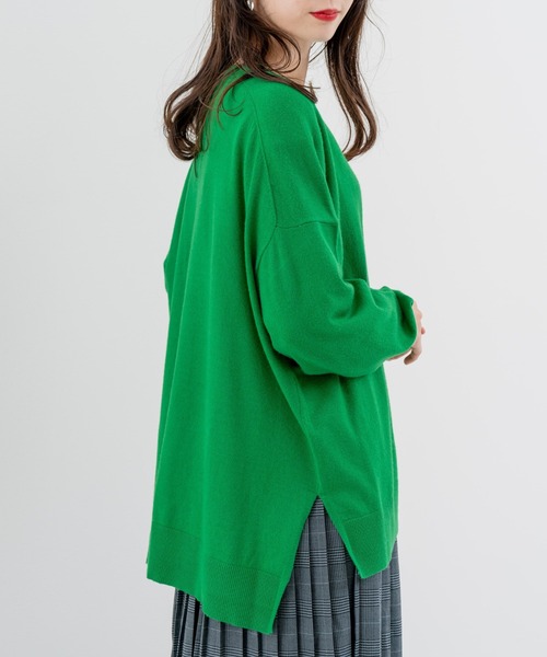 refinedworks（リファインドワークス）の「【refinedworks】こなれ見えする リラックス カーディガン！（カーディガン/ボレロ・レディース・ブラック/オレンジ/グリーン・FREE）」の9枚目の写真