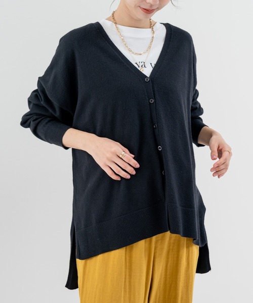 refinedworks（リファインドワークス）の「【refinedworks】こなれ見えする リラックス カーディガン！（カーディガン/ボレロ・レディース・ブラック/オレンジ/グリーン・FREE）」の11枚目の写真