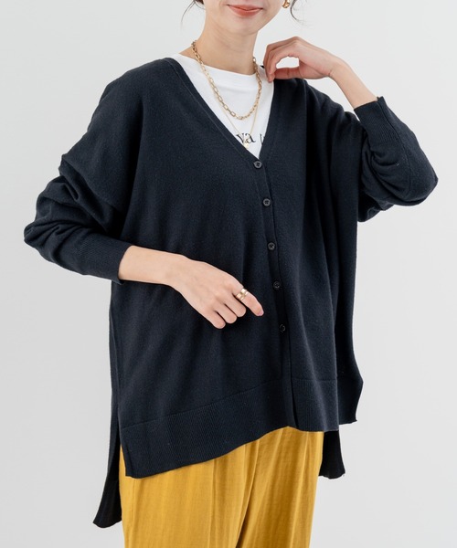 refinedworks（リファインドワークス）の「【refinedworks】こなれ見えする リラックス カーディガン！（カーディガン/ボレロ・レディース・ブラック/オレンジ/グリーン・FREE）」の12枚目の写真