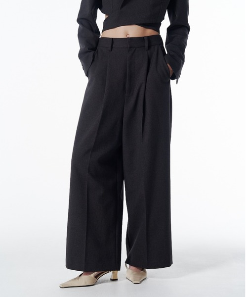 JOSE MOON（ジョゼムーン）の「COMFORT WIDE PANTS/コンフォートワイドパンツ（その他パンツ・レディース・グレー/ブラック・38/36）」の2枚目の写真