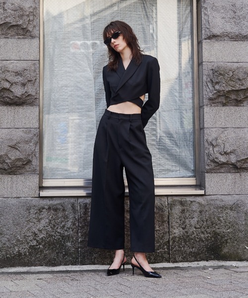 JOSE MOON（ジョゼムーン）の「COMFORT WIDE PANTS/コンフォートワイドパンツ（その他パンツ・レディース・グレー/ブラック・38/36）」の22枚目の写真