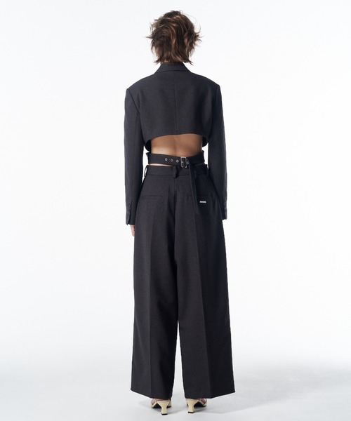 JOSE MOON（ジョゼムーン）の「COMFORT WIDE PANTS/コンフォートワイドパンツ（その他パンツ・レディース・グレー/ブラック・38/36）」の4枚目の写真