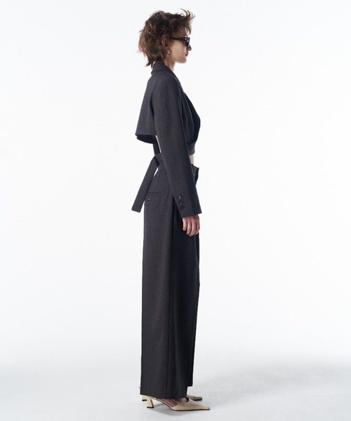 JOSE MOON（ジョゼムーン）の「COMFORT WIDE PANTS/コンフォートワイドパンツ（その他パンツ・レディース・グレー/ブラック・38/36）」の5枚目の写真