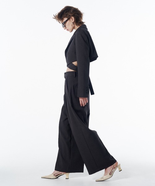 JOSE MOON（ジョゼムーン）の「COMFORT WIDE PANTS/コンフォートワイドパンツ（その他パンツ・レディース・グレー/ブラック・38/36）」の7枚目の写真