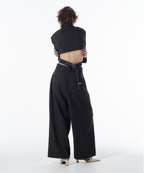 JOSE MOON（ジョゼムーン）の「COMFORT WIDE PANTS/コンフォートワイドパンツ（その他パンツ・レディース・グレー/ブラック・38/36）」の8枚目の写真