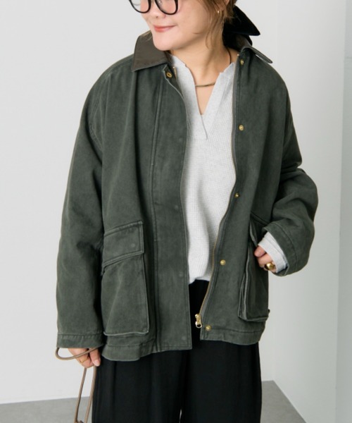 PUAL CE CIN（ピュアルセシン）の「フェイクレザー襟カバーオール