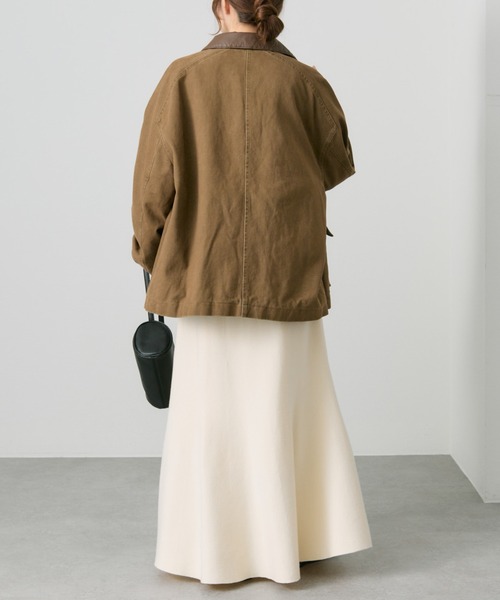 セール】フェイクレザー襟カバーオールジャケット（カバーオール