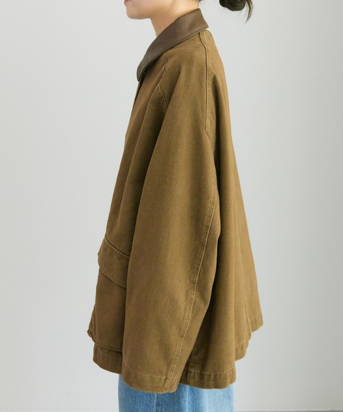 PUAL CE CIN（ピュアルセシン）の「フェイクレザー襟カバーオール