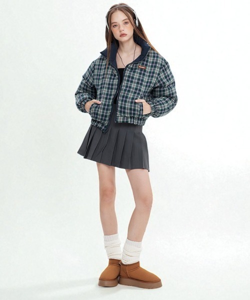 mushwear(マッシュウェア)の「リバーシブル チェックショートジャケット(ダウンジャケット/コート・メンズ・ブルー/ブラック・LARGE/MEDIUM/SMALL)」の9枚目の写真