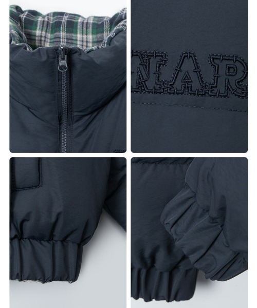 セール】リバーシブル チェックショートジャケット（ダウンジャケット