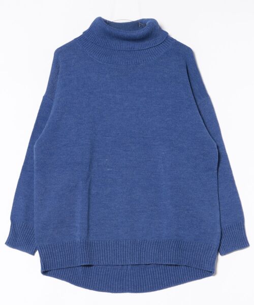 VIBGYOR(ヴィブジョー)の「【豊富なカラー展開】7GG オフタートルオーバーサイズニット(BL)(ニット/セーター・メンズ・チャコールグレー/ブルー/ベージュ/オレンジ/グリーン/レッド・FREE)」の4枚目の写真