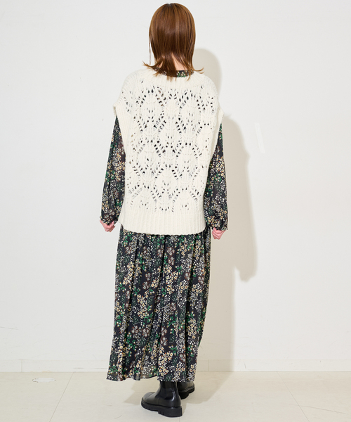 SLOBE IENA（スローブイエナ）の「ガラアミニットベスト（ベスト・レディース・アイボリー/ネイビー・FREE）」の22枚目の写真