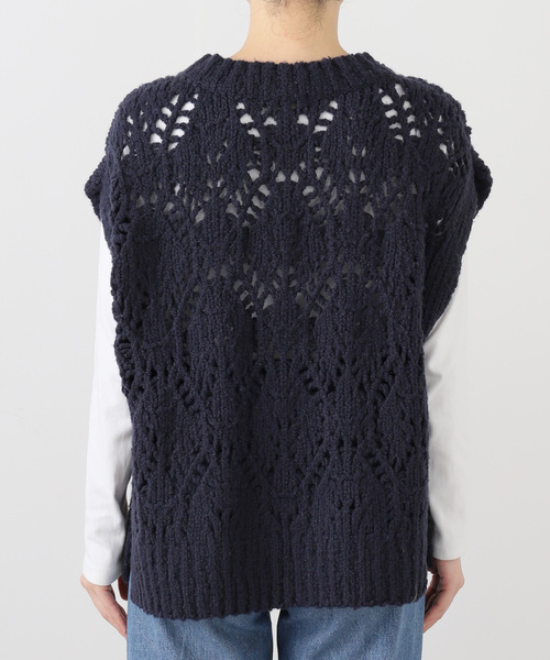 SLOBE IENA（スローブイエナ）の「ガラアミニットベスト（ベスト・レディース・アイボリー/ネイビー・FREE）」の10枚目の写真