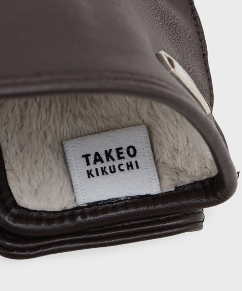 TAKEO KIKUCHI（タケオキクチ）の「【スマホ対応】レザーグローブ（手袋・メンズ・ダークブラウン/ブラック・00）」の4枚目の写真