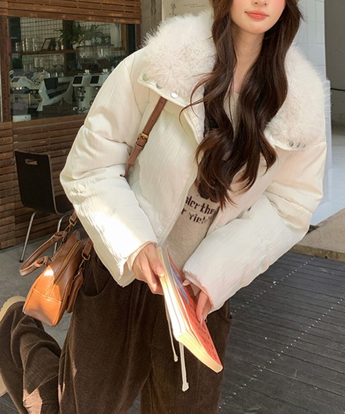 セール】ファー付き中綿ジャケット（ダウンジャケット/コート）｜Girly