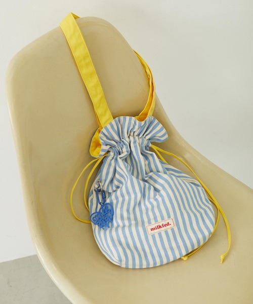 MILKFED.(ミルクフェド)の「STRIPED TOTE BAG(トートバッグ・レディース・ライトブルー/ブラック/レッド・ONE SIZE)」の1枚目の写真