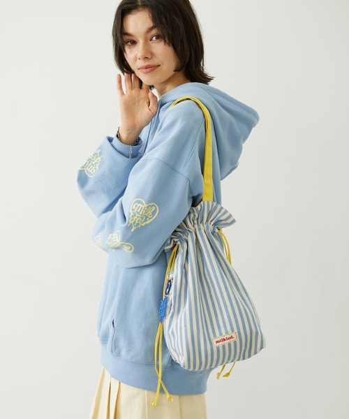 MILKFED.(ミルクフェド)の「STRIPED TOTE BAG(トートバッグ・レディース・ライトブルー/ブラック/レッド・ONE SIZE)」の11枚目の写真