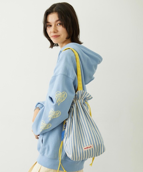 MILKFED.(ミルクフェド)の「STRIPED TOTE BAG(トートバッグ・レディース・ライトブルー/ブラック/レッド・ONE SIZE)」の12枚目の写真