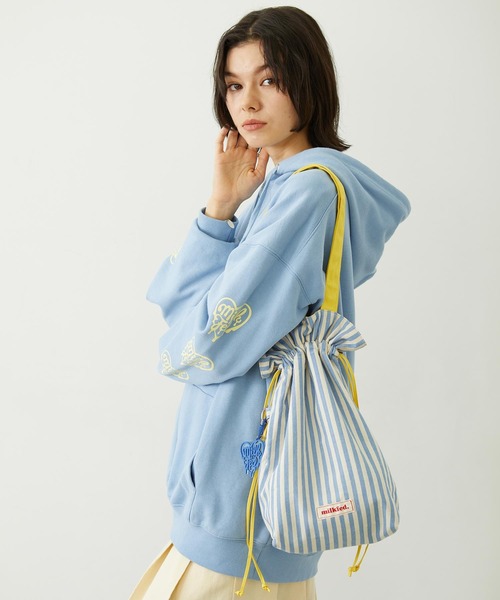 MILKFED.(ミルクフェド)の「STRIPED TOTE BAG(トートバッグ・レディース・ライトブルー/ブラック/レッド・ONE SIZE)」の13枚目の写真