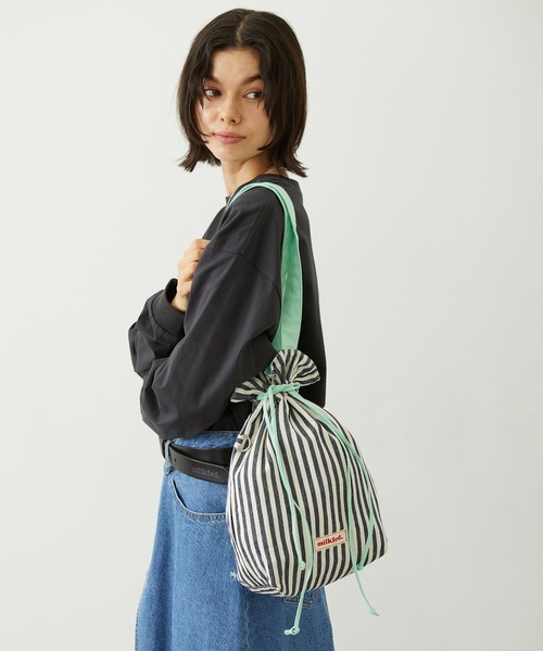 MILKFED.(ミルクフェド)の「STRIPED TOTE BAG(トートバッグ・レディース・ライトブルー/ブラック/レッド・ONE SIZE)」の18枚目の写真