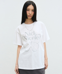 BIG BUTTERFLY SLEEVE TOP_WHITE SILVER