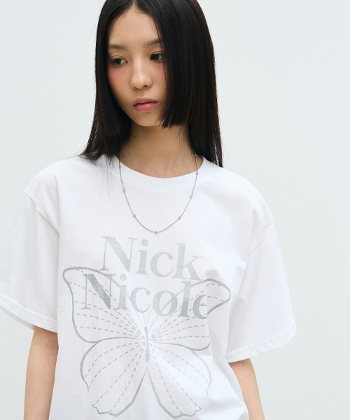 NICK&NICOLE(ニックアンドニコール)の「BIG BUTTERFLY SLEEVE TOP_WHITE SILVER(Tシャツ/カットソー・レディース・その他・FREE)」の2枚目の写真