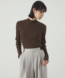 CAST:（キャストコロン）の「【1枚で着映える】スタッズタートルニット（ニット/セーター）」