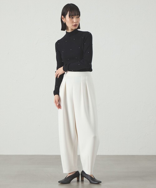 CAST:（キャストコロン）の「【1枚で着映える】スタッズタートルニット（ニット/セーター・レディース・ブラウン系その他5/ブラック/グレー/オフホワイト・M）」の7枚目の写真