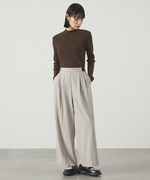 CAST:（キャストコロン）の「【1枚で着映える】スタッズタートルニット（ニット/セーター・レディース・ブラウン系その他5/ブラック/グレー/オフホワイト・M）」の8枚目の写真