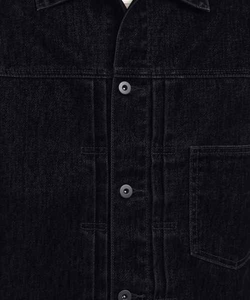 MUSINSA STANDARD（ムシンサスタンダード）の「ベルベットリラックスドデニムトラッカージャケット[ブラック]（デニムジャケット・メンズ・その他・MEDIUM/LARGE/X-LARGE/XX-LARGE）」の5枚目の写真
