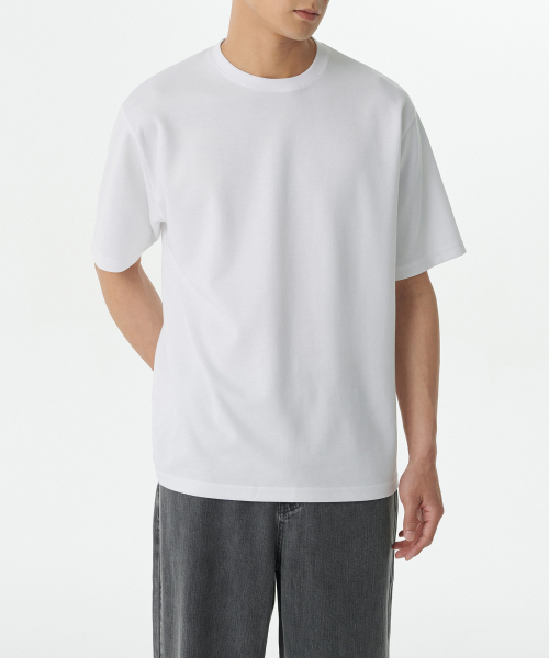 MUSINSA STANDARD（ムシンサスタンダード）の「オプティマルリラックスドクルーネックTシャツ[ホワイト]（Tシャツ/カットソー・メンズ・その他・MEDIUM/SMALL/X-LARGE/XX-LARGE/XXX-LARGE/LARGE）」の2枚目の写真