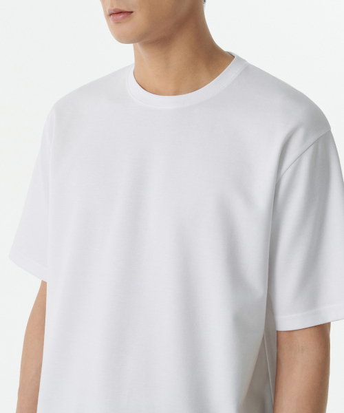 MUSINSA STANDARD（ムシンサスタンダード）の「オプティマルリラックスドクルーネックTシャツ[ホワイト]（Tシャツ/カットソー・メンズ・その他・MEDIUM/SMALL/X-LARGE/XX-LARGE/XXX-LARGE/LARGE）」の4枚目の写真
