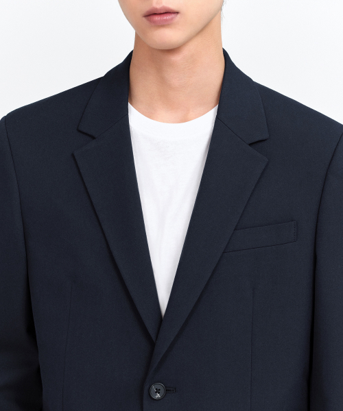 MUSINSA STANDARD(ムシンサスタンダード)の「リラックスベーシックブレザー【ネイビー】(テーラードジャケット・メンズ・その他・X-LARGE/XX-LARGE/MEDIUM/LARGE)」の4枚目の写真