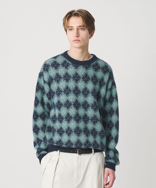 モヘヤクルーネックニット セール】ロンバス モヘヤ クルーネック ニット（ニット/セーター