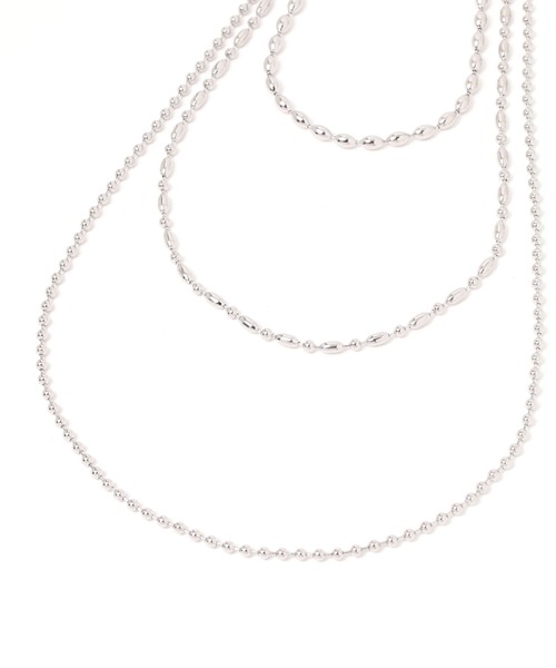 LEPSIM(レプシィム)の「ステンレス3連ボールネックレス 608080(ネックレス・レディース・シルバー/シルバー系その他・ONE SIZE)」の2枚目の写真