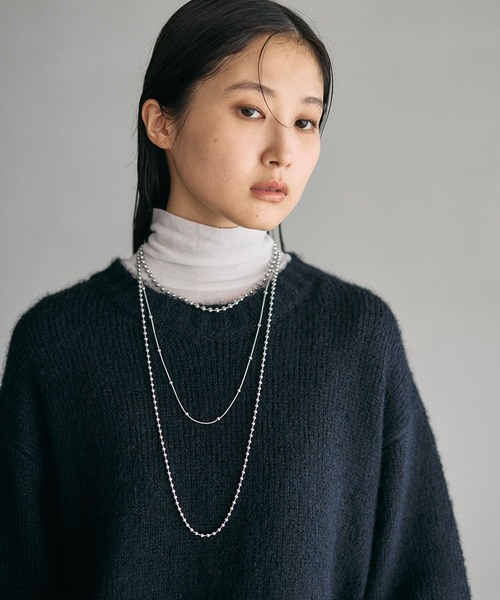 LEPSIM(レプシィム)の「ステンレス3連ボールネックレス 608080(ネックレス・レディース・シルバー/シルバー系その他・ONE SIZE)」の1枚目の写真