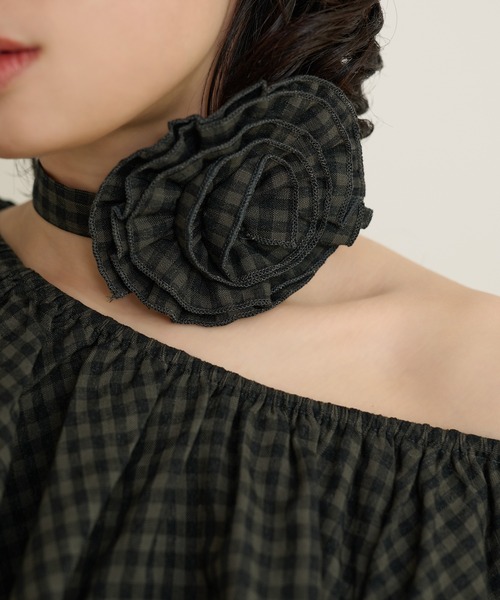 LAULEN(ローレン)の「check ruffle frill choker blouse /チェックラッフルフリルチョーカーブラウス(シャツ/ブラウス・レディース・ブラック/ブラウン/ベージュ・FREE)」の16枚目の写真