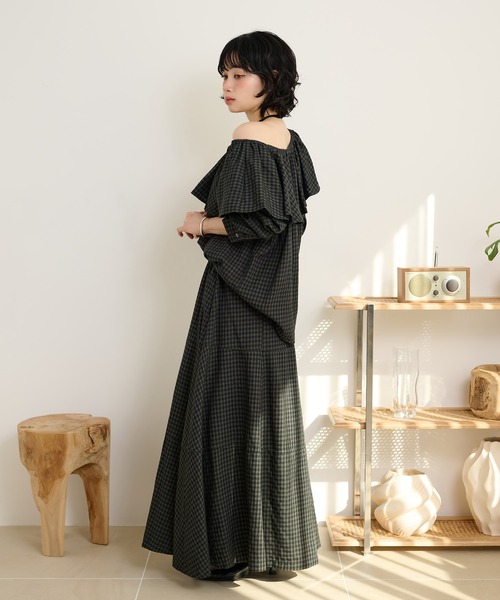 LAULEN(ローレン)の「check ruffle frill choker blouse /チェックラッフルフリルチョーカーブラウス(シャツ/ブラウス・レディース・ブラック/ブラウン/ベージュ・FREE)」の22枚目の写真