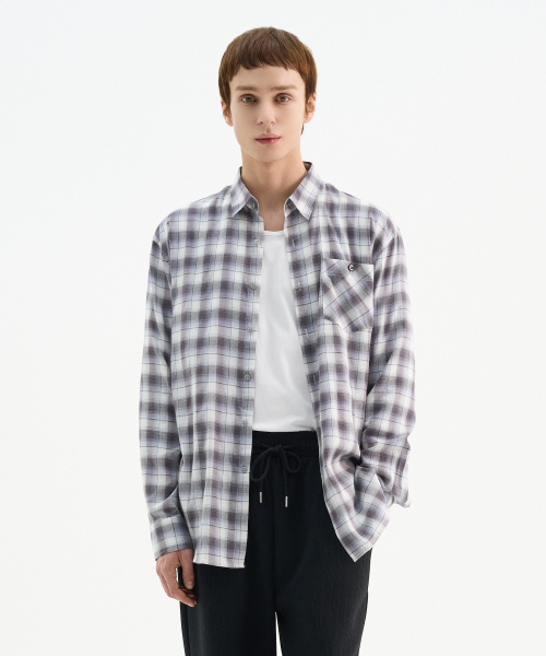 TRIP LE SENS(トリップ ル センス)の「マルーン CA チェックシャツ_ブルーブラウン(シャツ/ブラウス・メンズ・その他・LARGE/MEDIUM)」の2枚目の写真