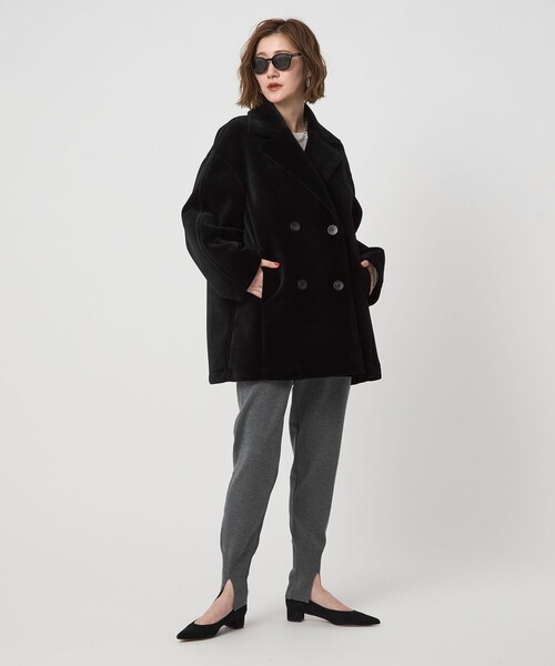 新品 ＜conte＞ベルベット ボンディング Pコート conte＞ベルベット ボンディング Pコート（ピーコート）｜conte