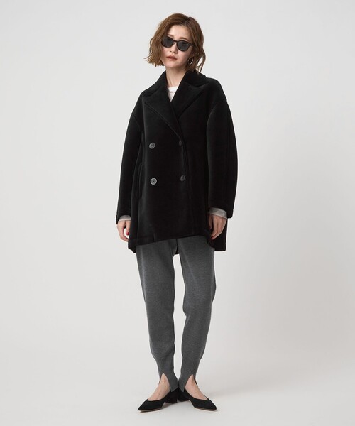 conte＞ベルベット ボンディング Pコート（ピーコート）｜conte