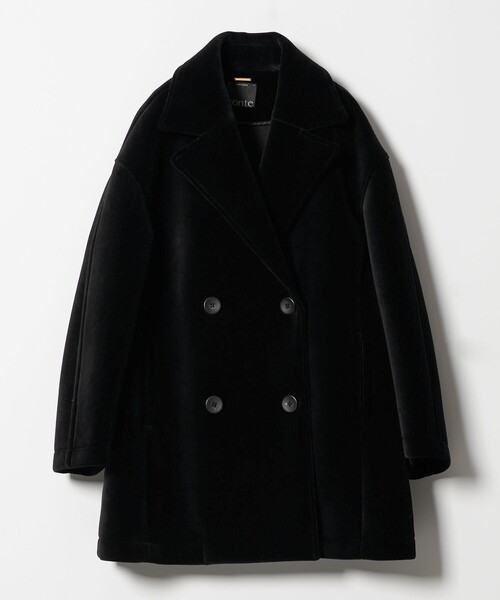 conte＞ベルベット ボンディング Pコート（ピーコート）｜conte