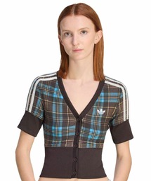 adidas | adidas CHECKED V-NECK SHIRT WITH BUTTONS / アディダス チェック V-ネック シャツ ウィズ ボタン シャツ(ニット/セーター)